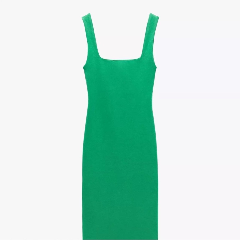 Zara Vibrant Green Midi Dress - Picture 2 of 4